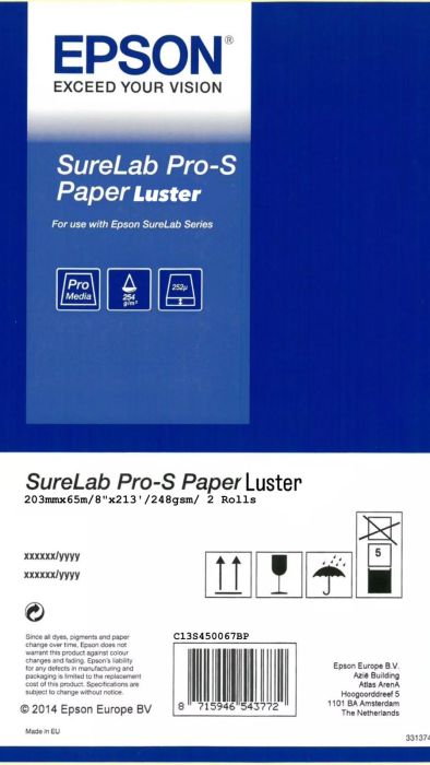 Papel Surelab luster 20,3x65m 